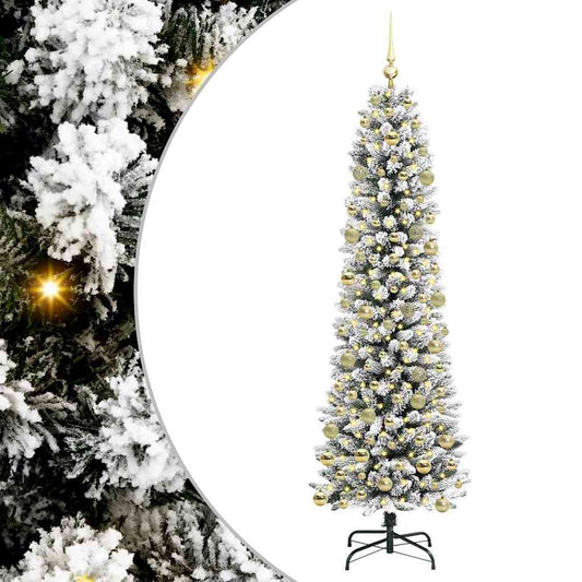 Künstlicher Weihnachtsbaum mit 300 LEDs Grün und Weiß 210 cm