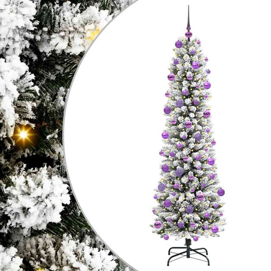 Künstlicher Weihnachtsbaum mit 300 LEDs Grün und Weiß 210 cm
