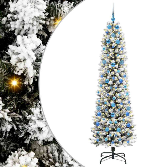 Künstlicher Weihnachtsbaum mit 300 LEDs Grün und Weiß 210 cm