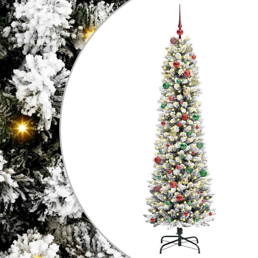 Künstlicher Weihnachtsbaum mit 300 LEDs Grün und Weiß 210 cm