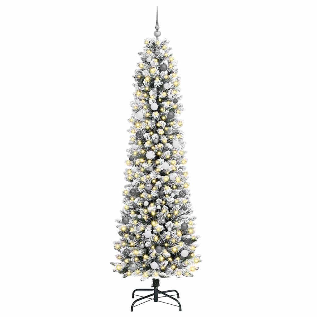 Künstlicher Weihnachtsbaum mit 300 LEDs mit Ständer Weiß 240 cm
