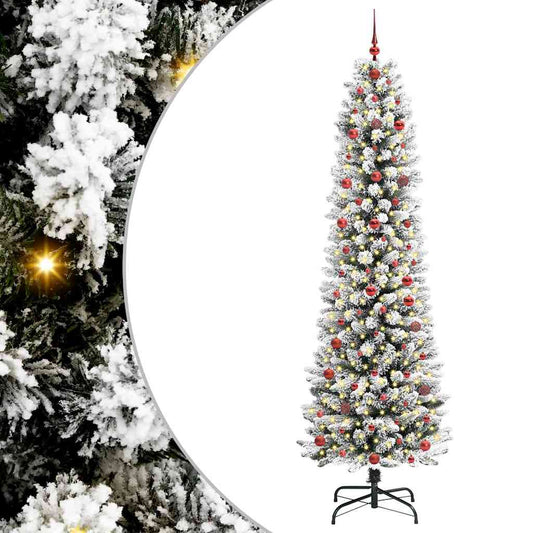 Künstlicher Weihnachtsbaum mit 300 LEDs Grün und Weiß 240 cm