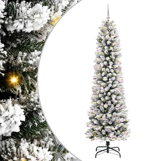 Künstlicher Weihnachtsbaum mit 300 LEDs Grün und Weiß 240 cm