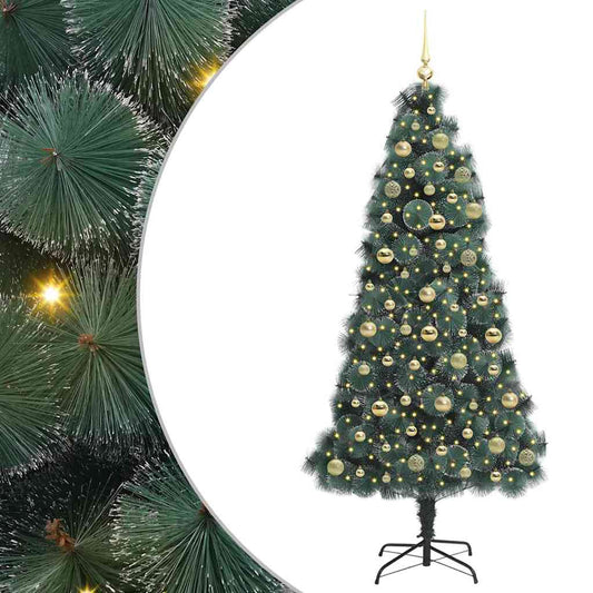 Künstlicher vorbeleuchteter Weihnachtsbaum mit Kugelset 180 cm
