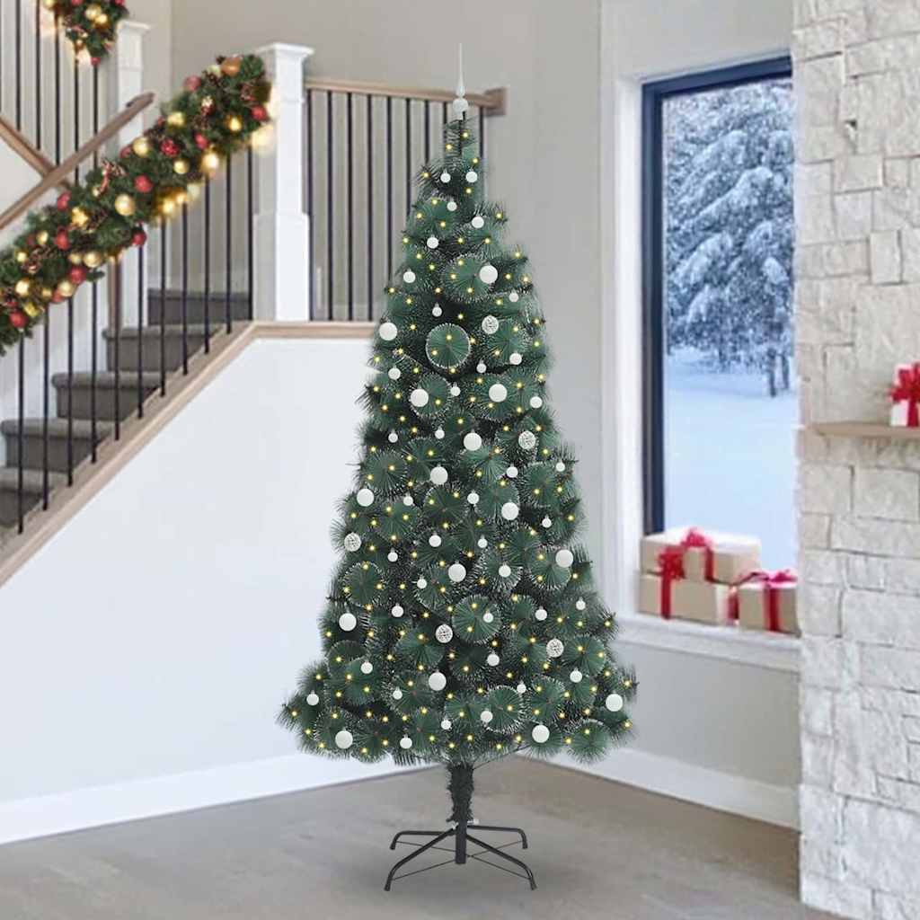 Künstlicher vorbeleuchteter Weihnachtsbaum mit Baumschmuck-Set