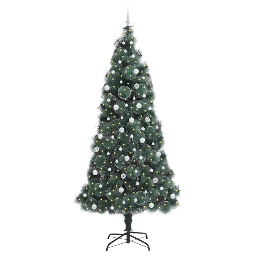 Künstlicher vorbeleuchteter Weihnachtsbaum mit Baumschmuck-Set