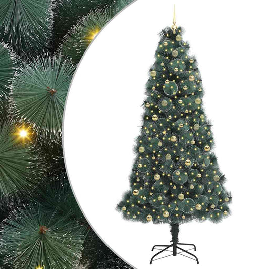 Künstlicher vorbeleuchteter Weihnachtsbaum mit Kugelset 240 cm