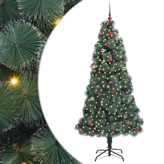Künstlicher vorbeleuchteter Weihnachtsbaum mit Kugelset 240 cm