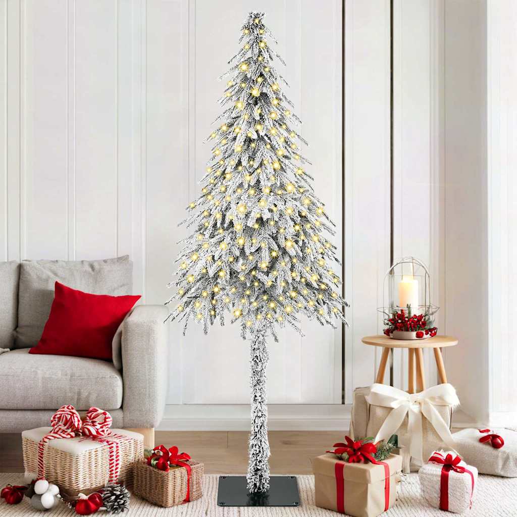 Weihnachtsbaum mit 300 LEDs Weiß 180 cm PE und Stahl