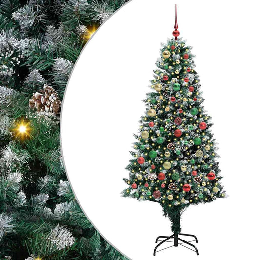 Künstlicher Weihnachtsbaum mit 300 LEDs mit Ständer Grün 180 cm