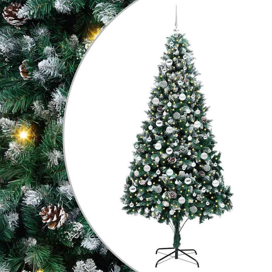 Künstlicher Weihnachtsbaum mit 300 LEDs mit Ständer Grün 210 cm