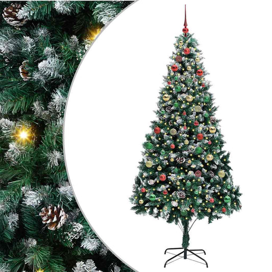 Künstlicher Weihnachtsbaum mit 300 LEDs mit Ständer Grün 210 cm