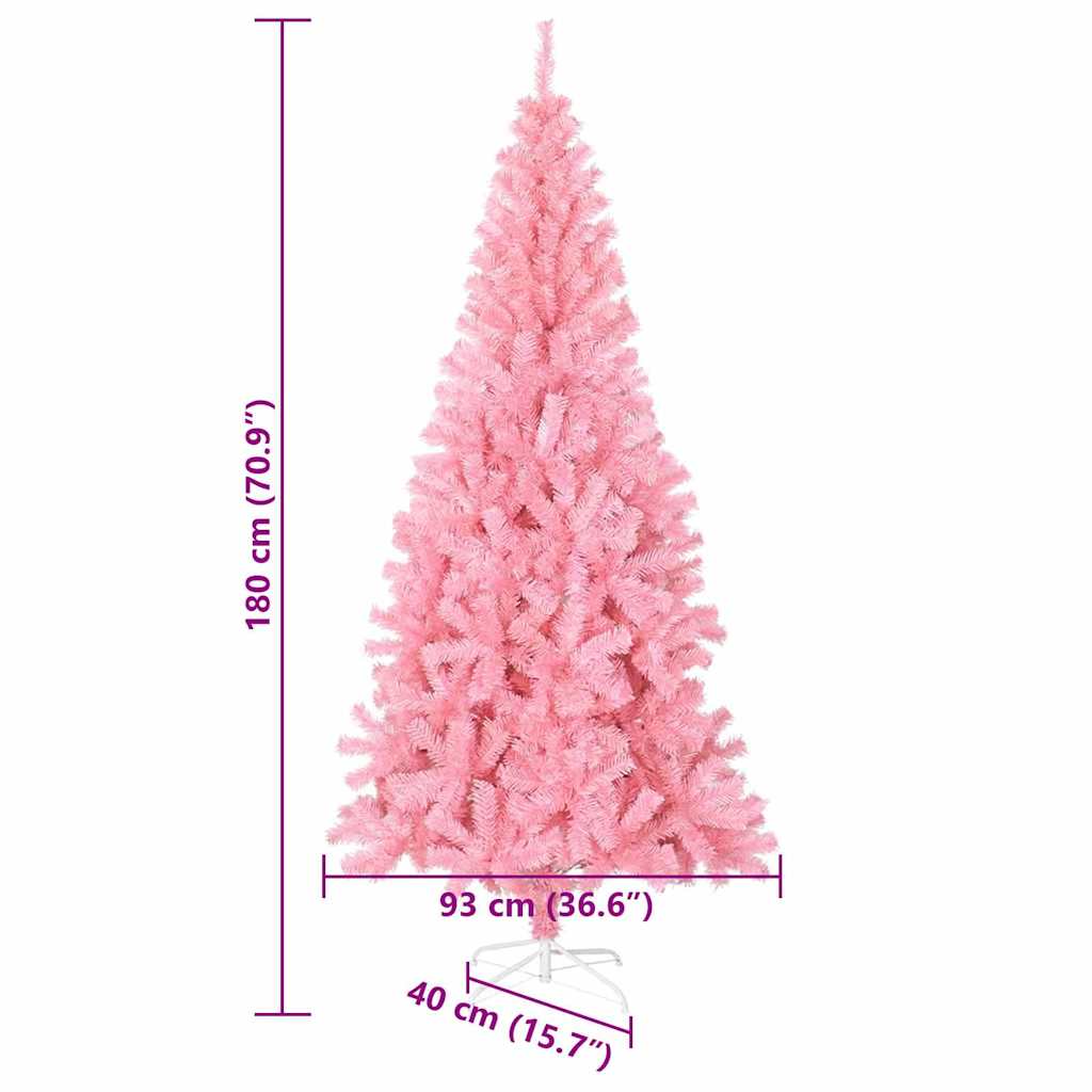 Weihnachtsbaum mit 300 LEDs mit Ständer Rosa 180 cm PVC