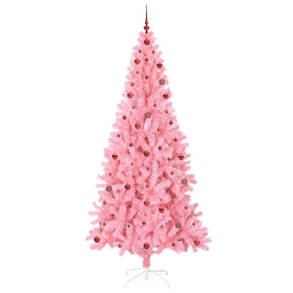 Weihnachtsbaum mit 300 LEDs mit Ständer Rosa 240 cm PVC