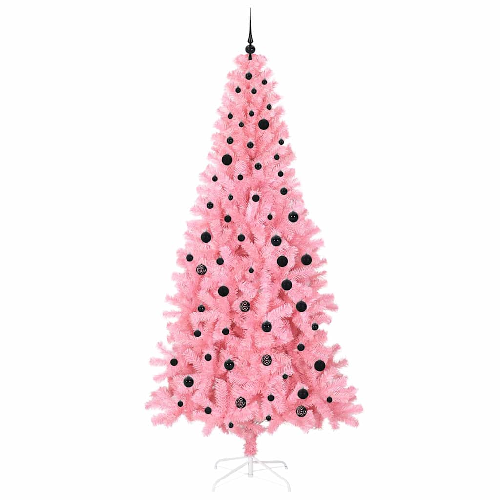 Weihnachtsbaum mit 300 LEDs mit Ständer Rosa 240 cm PVC