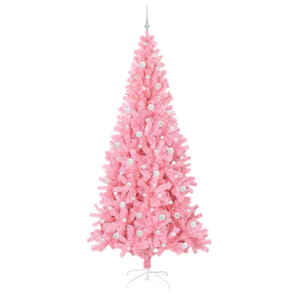 Weihnachtsbaum mit 300 LEDs mit Ständer Rosa 240 cm PVC