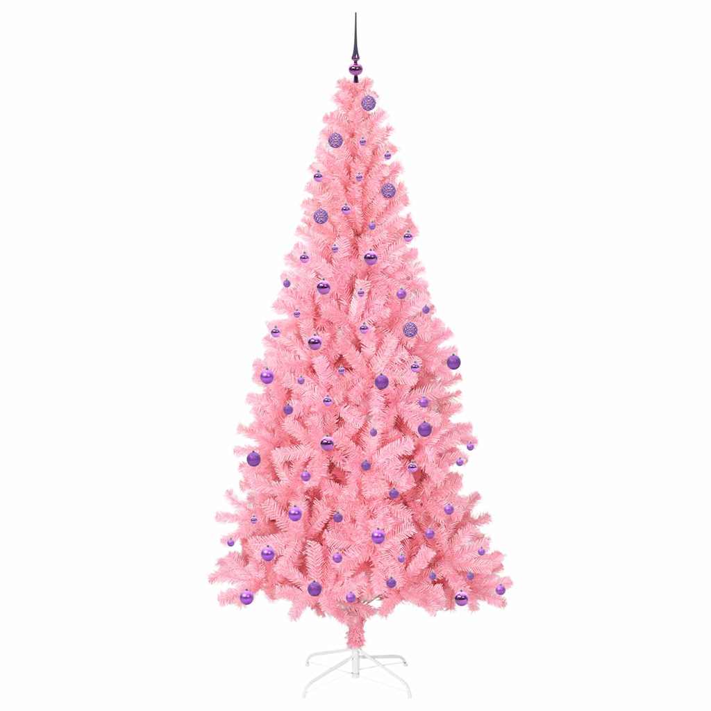 Weihnachtsbaum mit 300 LEDs mit Ständer Rosa 240 cm PVC