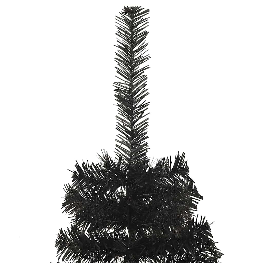 Weihnachtsbaum mit 300 LEDs mit Ständer Schwarz 180 cm PVC