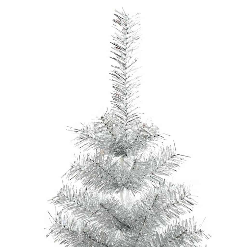Weihnachtsbaum mit 300 LEDs mit Ständer Silber 180 cm PET