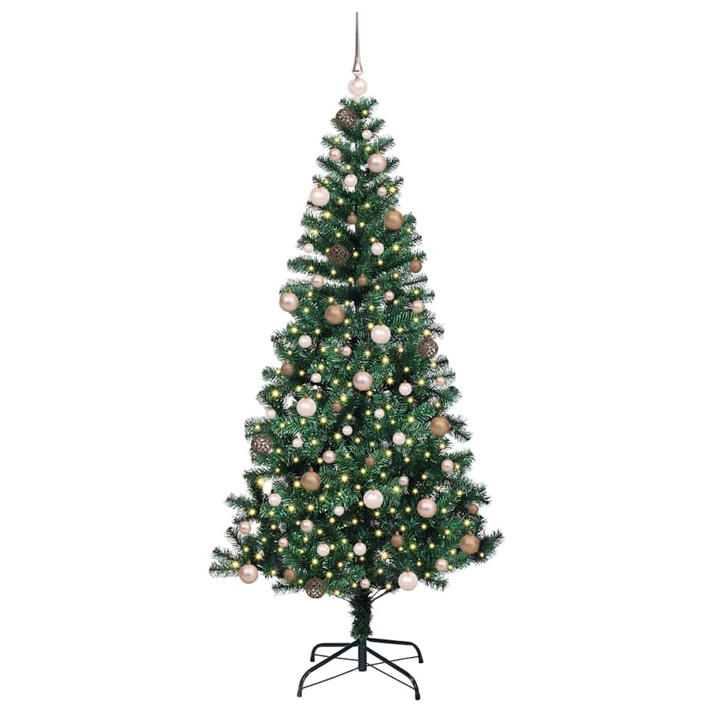 Künstlicher vorbeleuchteter Weihnachtsbaum Grün 210 cm