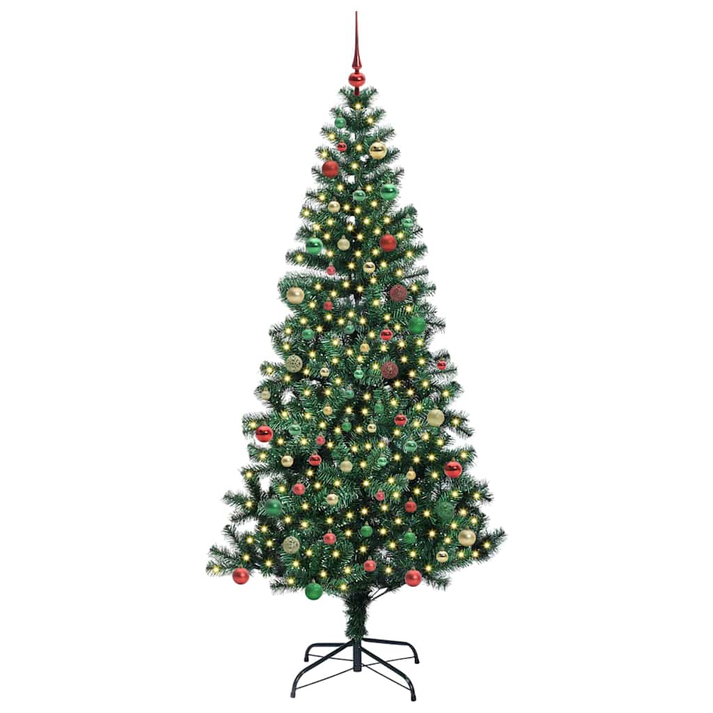 Künstlicher vorbeleuchteter Weihnachtsbaum Grün 210 cm