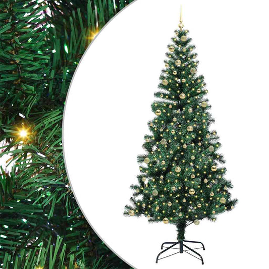 Künstlicher vorbeleuchteter Weihnachtsbaum Grün 240 cm