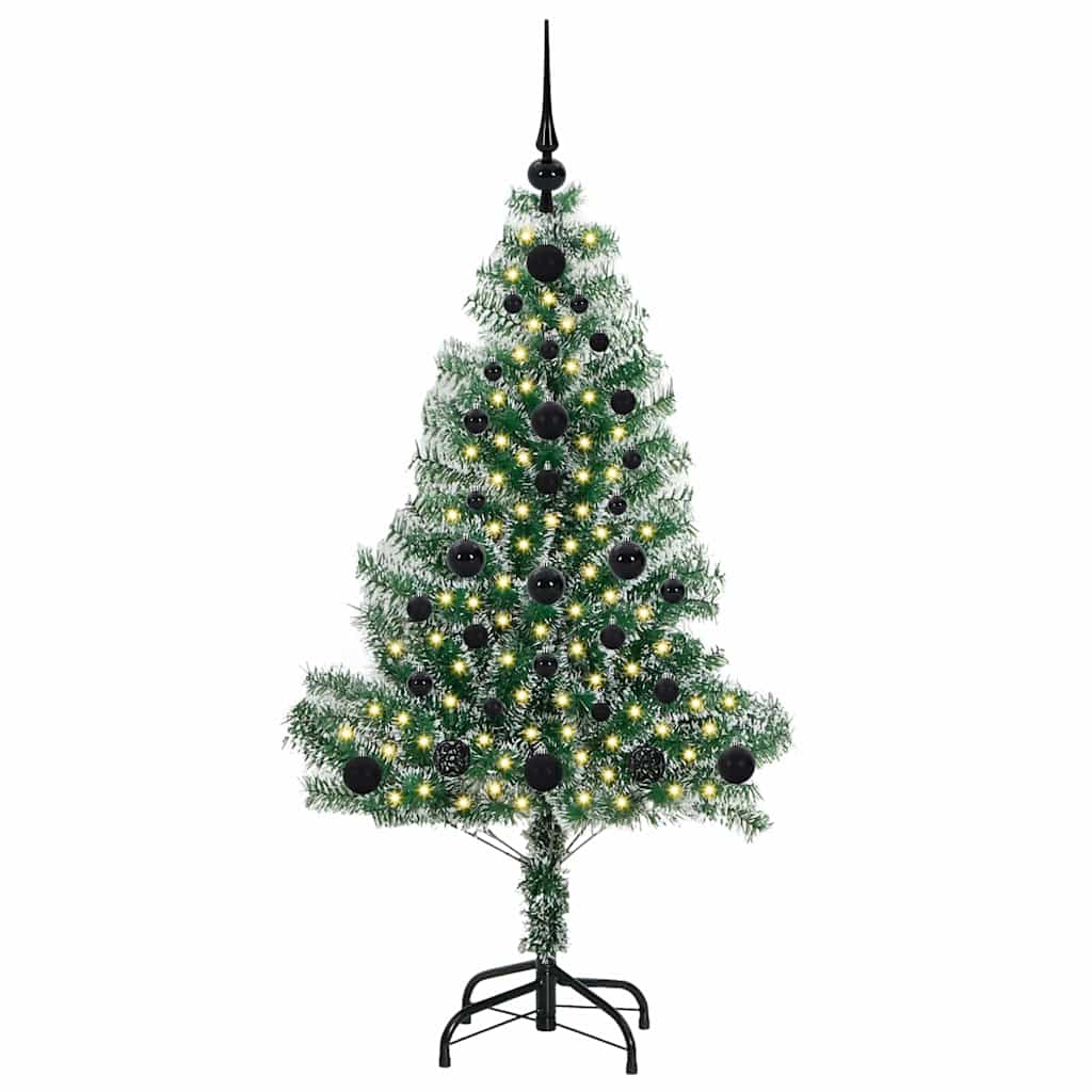 Künstlicher Weihnachtsbaum beschneit mit LED Licht 120 cm