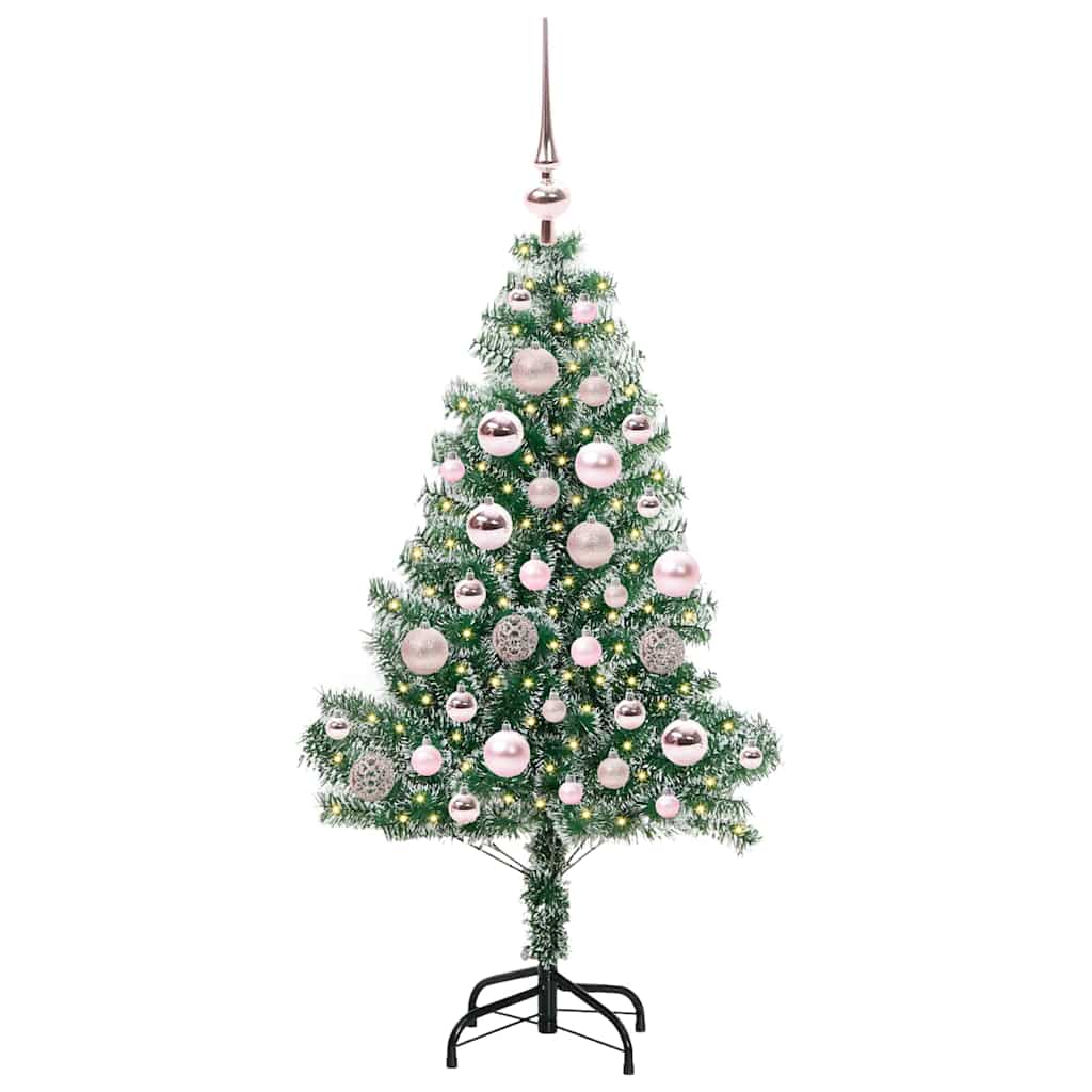 Künstlicher Weihnachtsbaum beschneit mit LED Licht 120 cm