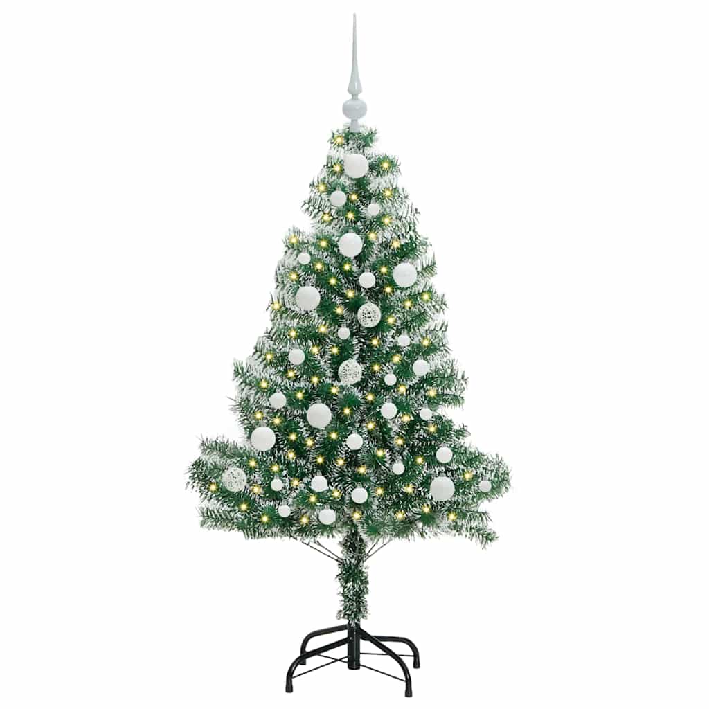 Künstlicher Weihnachtsbaum beschneit mit LED Licht 120 cm