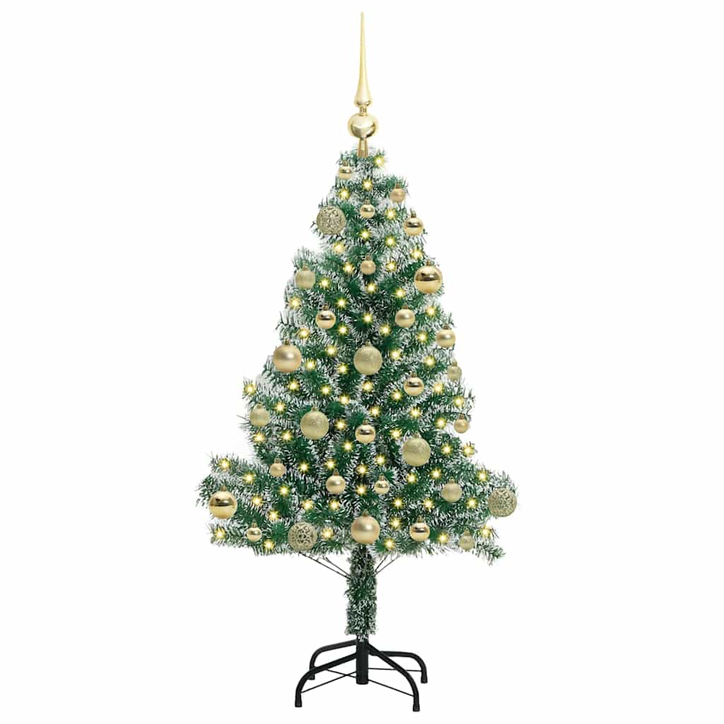 Künstlicher Weihnachtsbaum beschneit mit LED Licht 120 cm