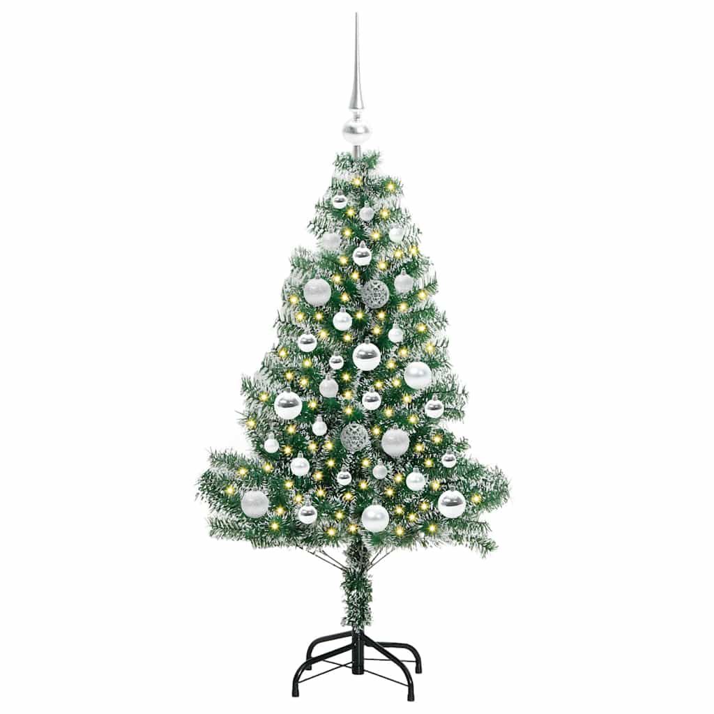 Künstlicher Weihnachtsbaum beschneit mit LED Licht 120 cm