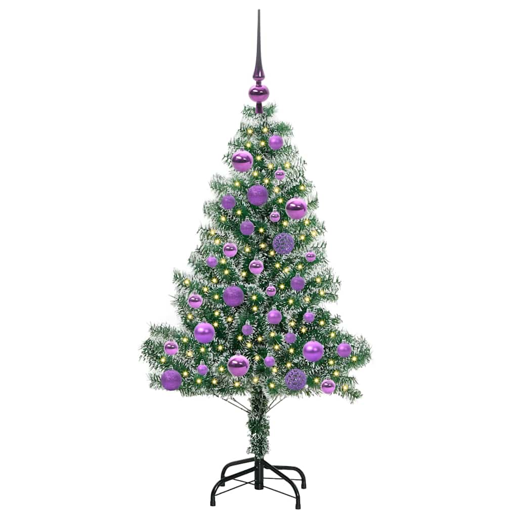 Künstlicher Weihnachtsbaum beschneit mit LED Licht 120 cm
