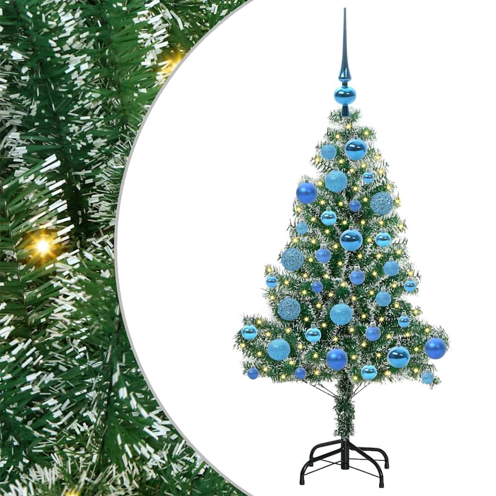 Künstlicher Weihnachtsbaum beschneit mit LED Licht 120 cm