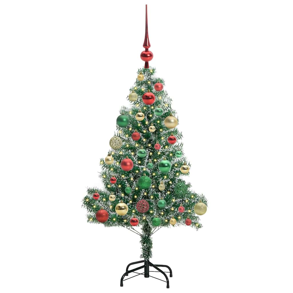 Künstlicher Weihnachtsbaum beschneit mit LED Licht 120 cm