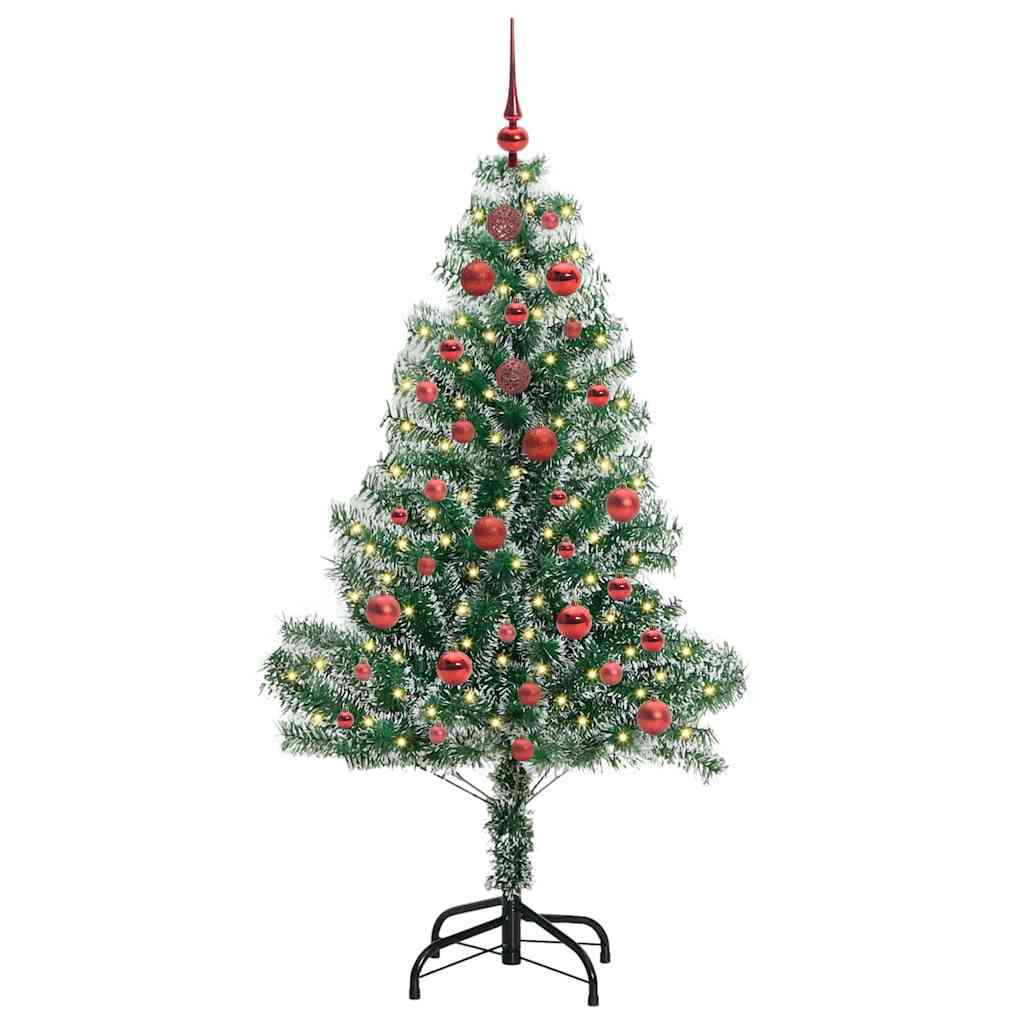 Künstlicher Weihnachtsbaum beschneit mit LED Licht 150 cm