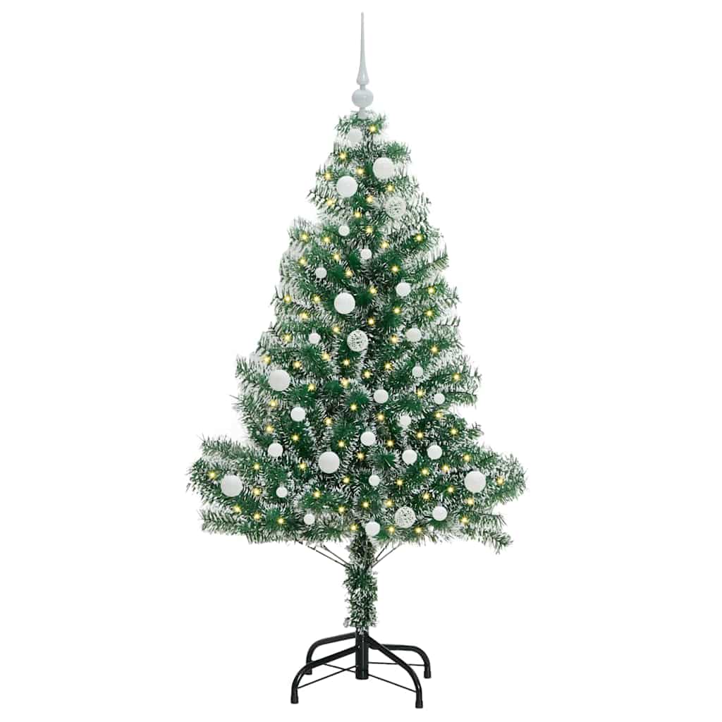 Künstlicher Weihnachtsbaum beschneit mit LED Licht 150 cm