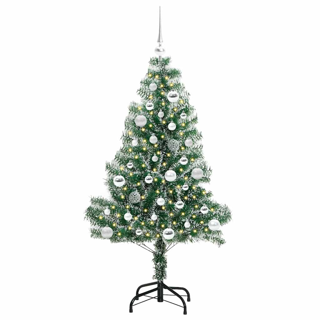 Künstlicher Weihnachtsbaum beschneit mit LED Licht 150 cm