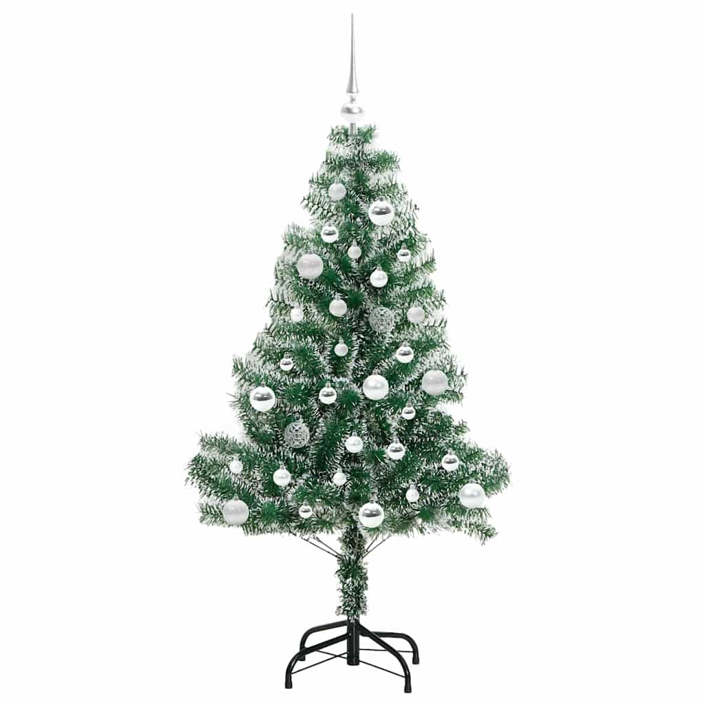 Künstlicher Weihnachtsbaum beschneit mit LED Licht 150 cm