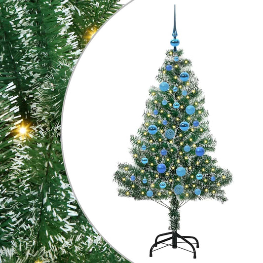 Künstlicher Weihnachtsbaum beschneit mit LED Licht 150 cm