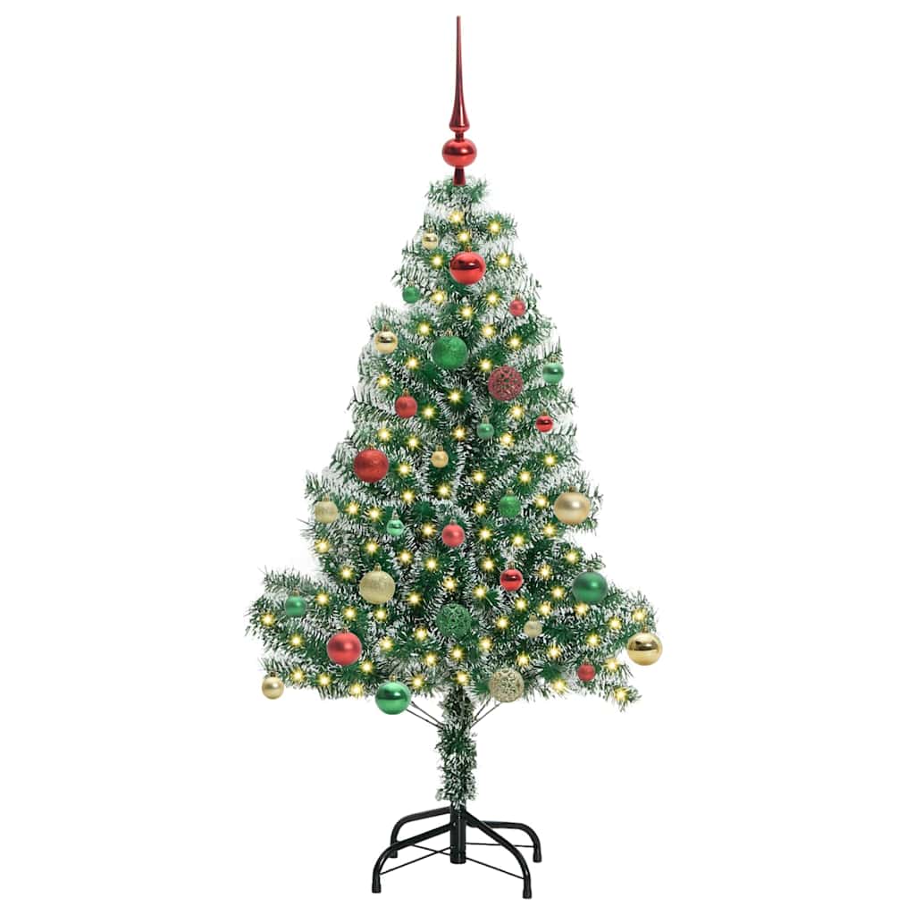 Künstlicher Weihnachtsbaum beschneit mit LED Licht 150 cm