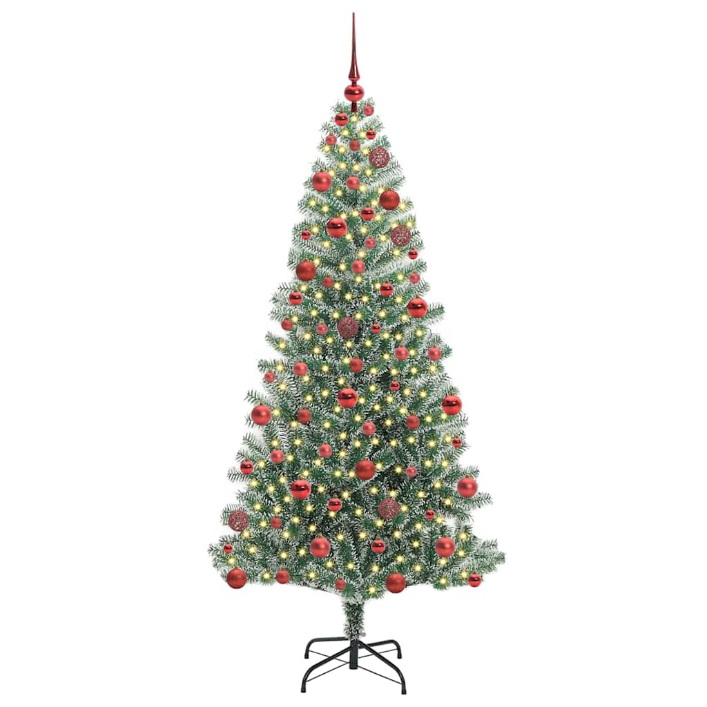 Künstlicher Weihnachtsbaum beschneit mit LED Licht 180 cm
