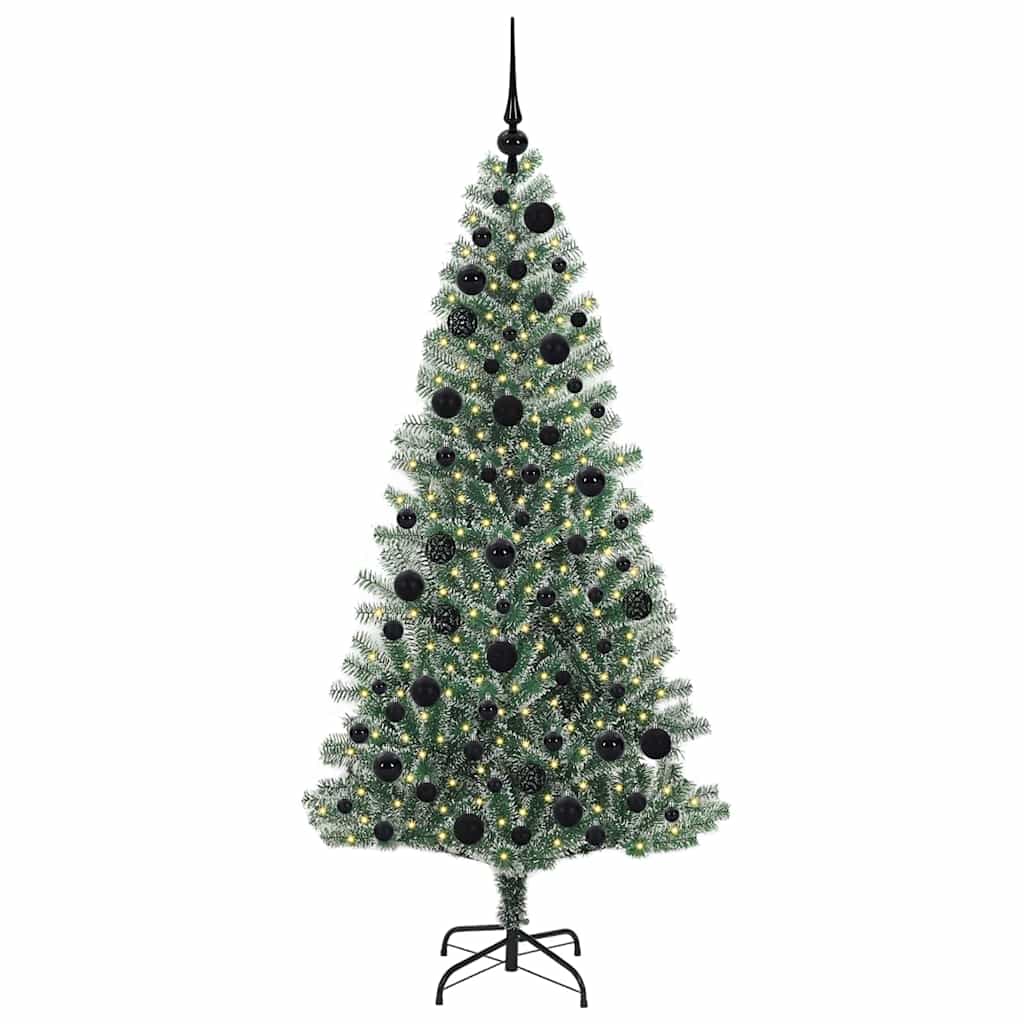 Künstlicher Weihnachtsbaum beschneit mit LED Licht 180 cm
