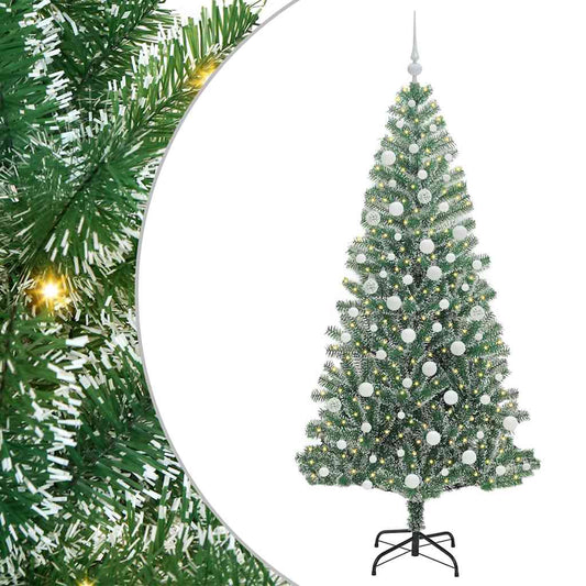 Künstlicher Weihnachtsbaum beschneit mit LED Licht 180 cm
