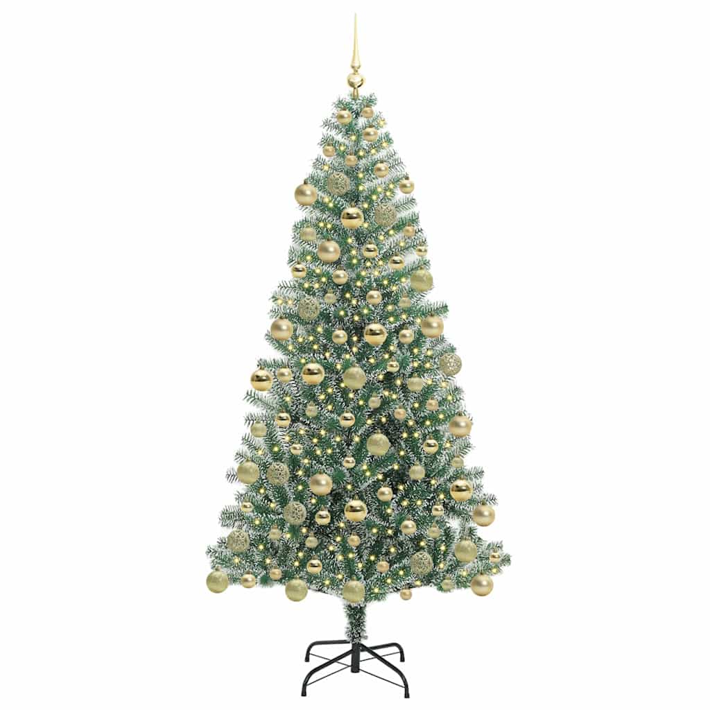 Künstlicher Weihnachtsbaum beschneit mit LED Licht 180 cm
