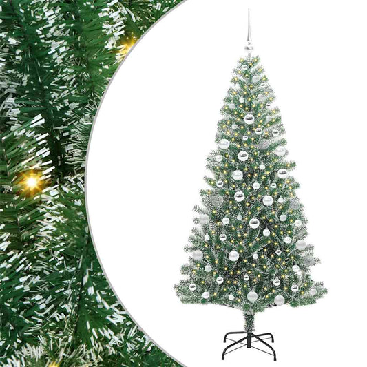 Künstlicher Weihnachtsbaum beschneit mit LED Licht 180 cm