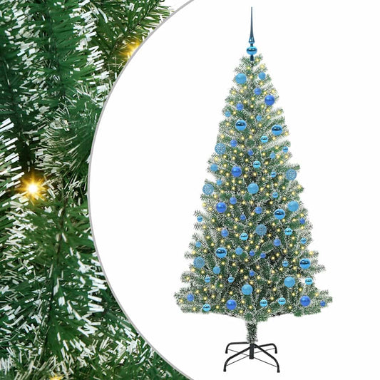 Künstlicher Weihnachtsbaum beschneit mit LED Licht 180 cm