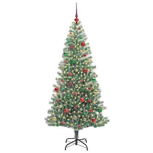 Künstlicher Weihnachtsbaum beschneit mit LED Licht 180 cm