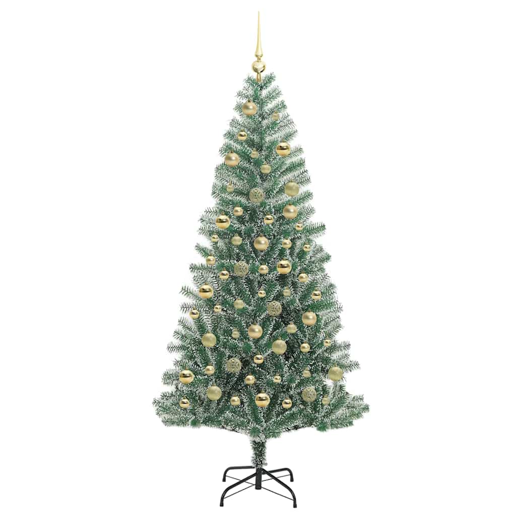 Künstlicher Weihnachtsbaum beschneit mit LED Licht 210 cm