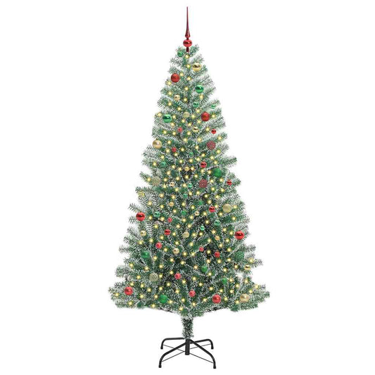 Künstlicher Weihnachtsbaum beschneit mit LED Licht 210 cm