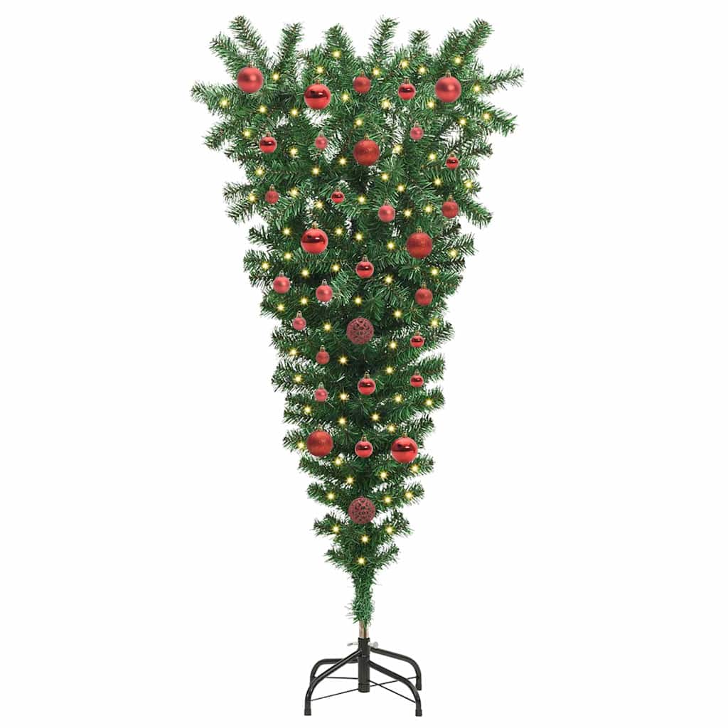 Umgekehrter künstlicher beleuchteter Weihnachtsbaum mit Kugel-Set